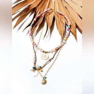 Bohemian layered necklace N440